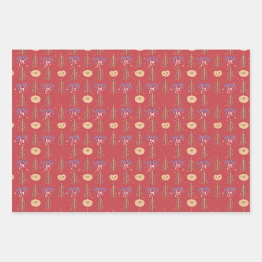 Set aus 3 Überziehpapier Geschenkpapier Set (Vorderseite)