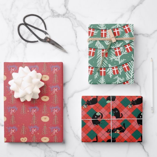 Set aus 3 Überziehpapier Geschenkpapier Set (Vorderseite)