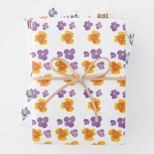 Set aus 3 Überziehpapier Geschenkpapier Set (Beispiel)