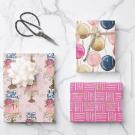 Set aus 3 Überziehpapier Geschenkpapier Set