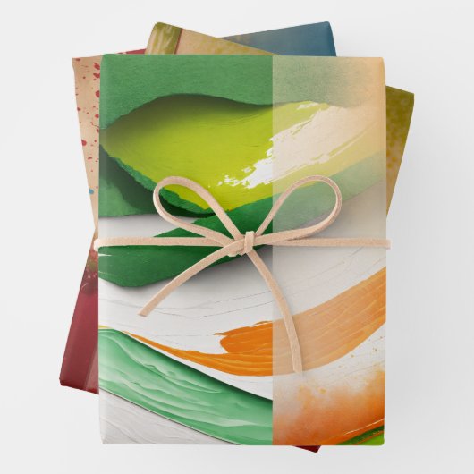 Set aus 3 Überziehpapier Geschenkpapier Set (Beispiel)