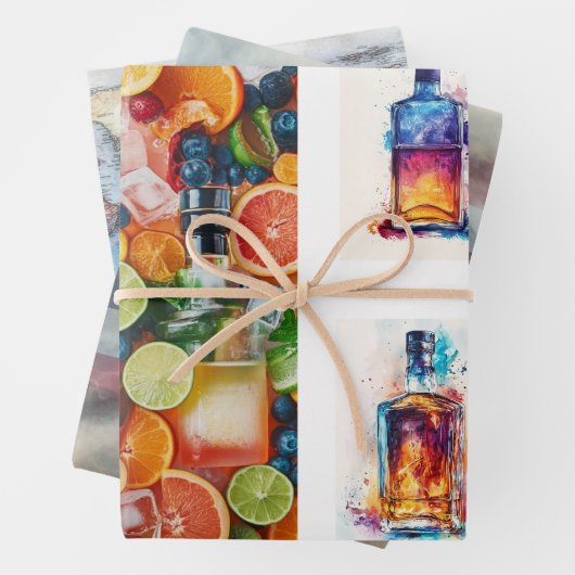 Set aus 3 Überziehpapier Geschenkpapier Set (Beispiel)