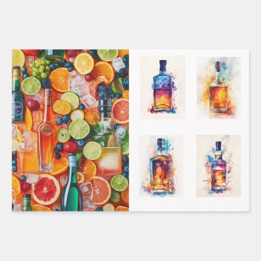 Set aus 3 Überziehpapier Geschenkpapier Set (Vorderseite)