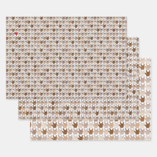 Set aus 3 Überziehpapier Geschenkpapier Set