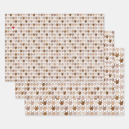 Set aus 3 Überziehpapier Geschenkpapier Set (Set)