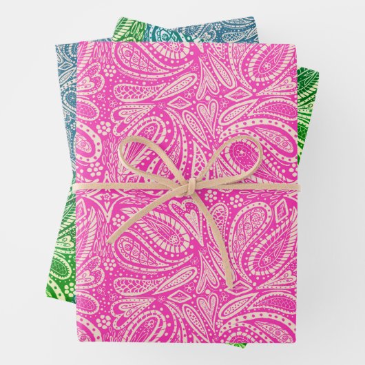 Set aus 3 Überziehpapier Geschenkpapier Set (Beispiel)