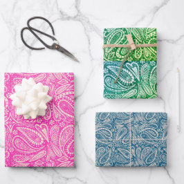 Set aus 3 Überziehpapier Geschenkpapier Set