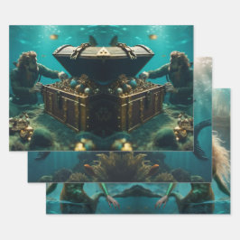 Set aus 3 Überziehpapier Geschenkpapier Set