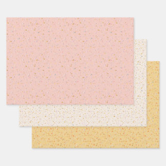 Set aus 3 Überziehpapier Geschenkpapier Set