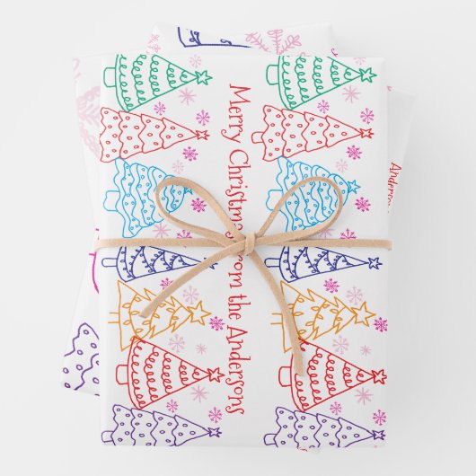 Set aus 3 Überziehpapier Geschenkpapier Set (Beispiel)