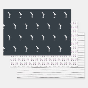 Set aus 3 Überziehpapier Geschenkpapier Set
