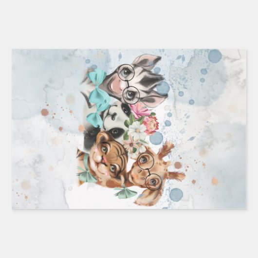 Set aus 3 Überziehpapier Geschenkpapier Set (Vorderseite 2)