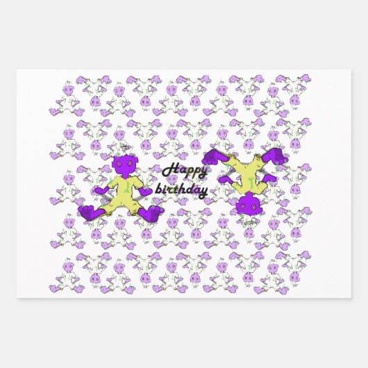 Set aus 3 Überziehpapier Geschenkpapier Set (Vorderseite 3)