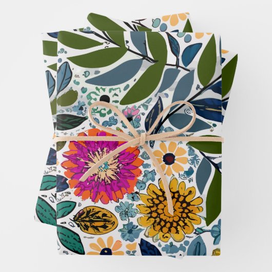 Set aus 3 Überziehpapier Geschenkpapier Set (Beispiel)