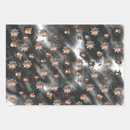 Set aus 3 Überziehpapier Geschenkpapier Set