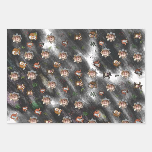 Set aus 3 Überziehpapier Geschenkpapier Set (Vorderseite)