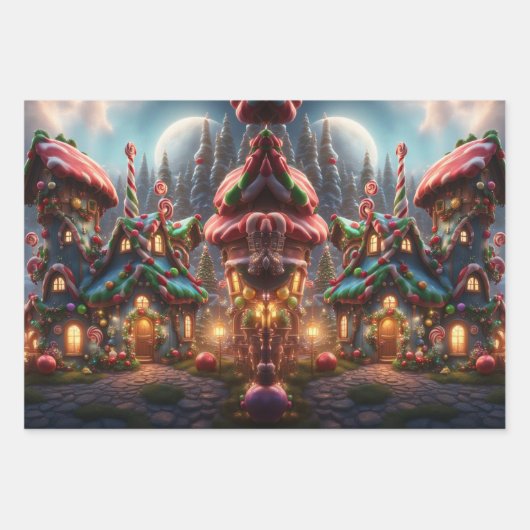 Set aus 3 Überziehpapier Geschenkpapier Set (Vorderseite 3)