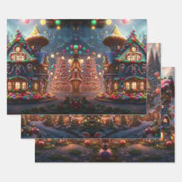 Set aus 3 Überziehpapier Geschenkpapier Set