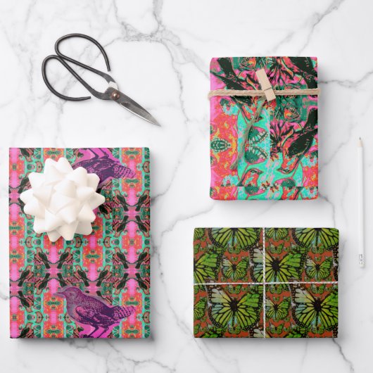 Set aus 3 Überziehpapier Geschenkpapier Set (Vorderseite)