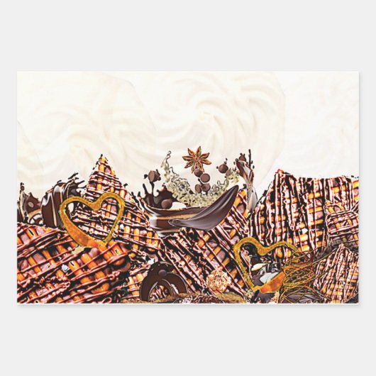 Set aus 3 Überziehpapier Geschenkpapier Set (Vorderseite 3)