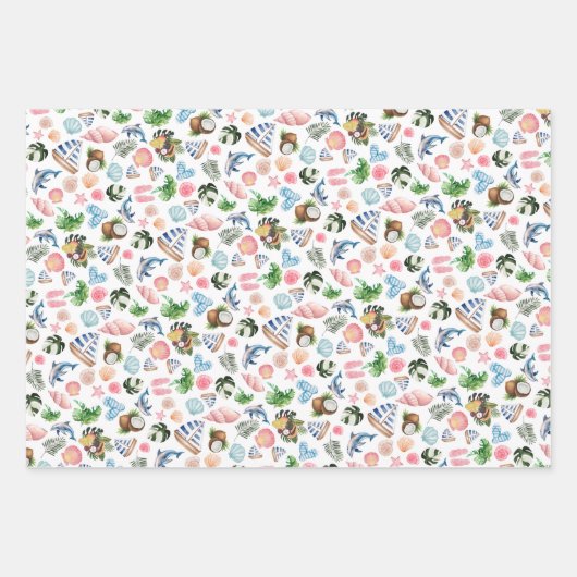 Set aus 3 Überziehpapier Geschenkpapier Set (Vorderseite 3)