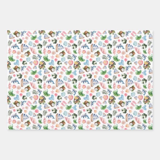 Set aus 3 Überziehpapier Geschenkpapier Set (Vorderseite 2)