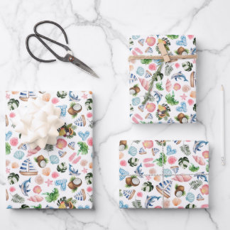 Set aus 3 Überziehpapier Geschenkpapier Set