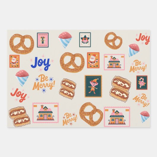 Set aus 3 Überziehpapier Geschenkpapier Set (Vorderseite 3)