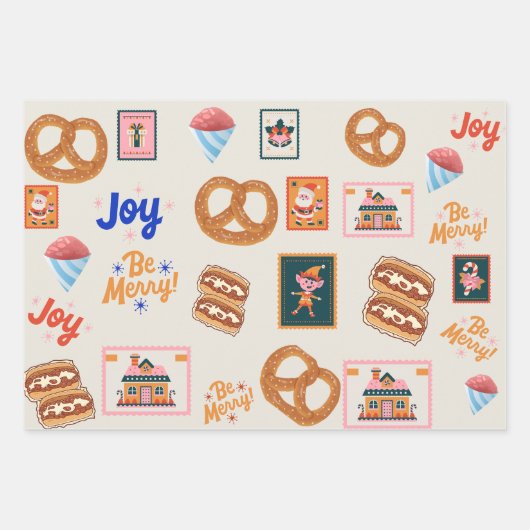 Set aus 3 Überziehpapier Geschenkpapier Set (Vorderseite)