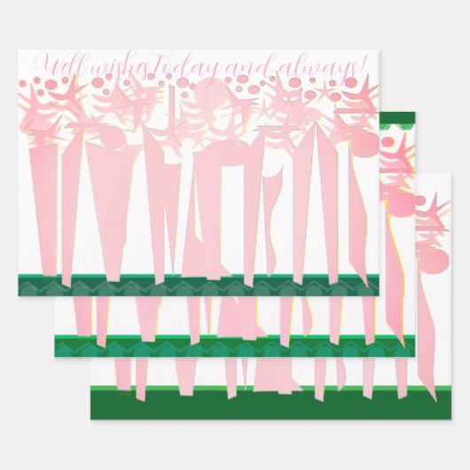 Set aus 3 Überziehpapier Geschenkpapier Set (Set)