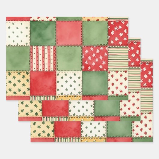 Set aus 3 Überziehpapier Geschenkpapier Set (Set)