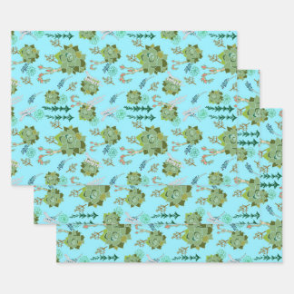 Set aus 3 Überziehpapier Geschenkpapier Set