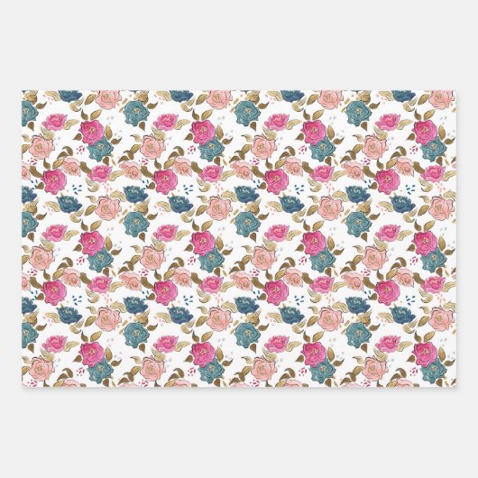 Set aus 3 Überziehpapier Geschenkpapier Set (Vorderseite 3)