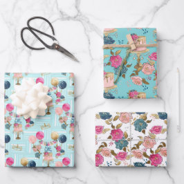 Set aus 3 Überziehpapier Geschenkpapier Set