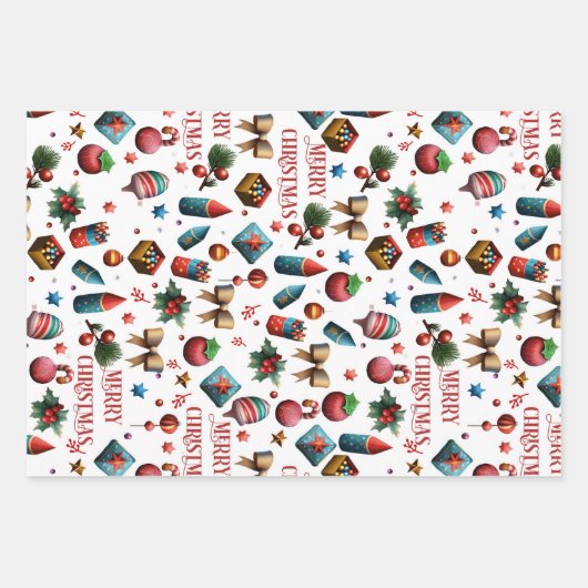 Set aus 3 Überziehpapier Geschenkpapier Set (Vorderseite 2)