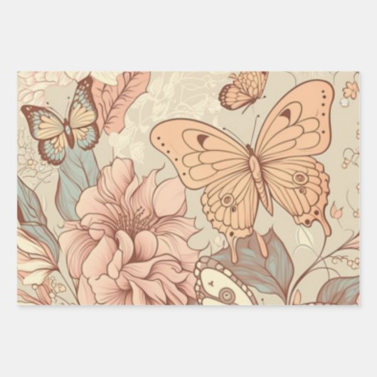 Set aus 3 Überziehpapier Geschenkpapier Set (Vorderseite 3)