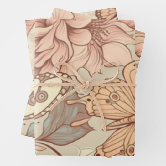 Set aus 3 Überziehpapier Geschenkpapier Set (Beispiel)