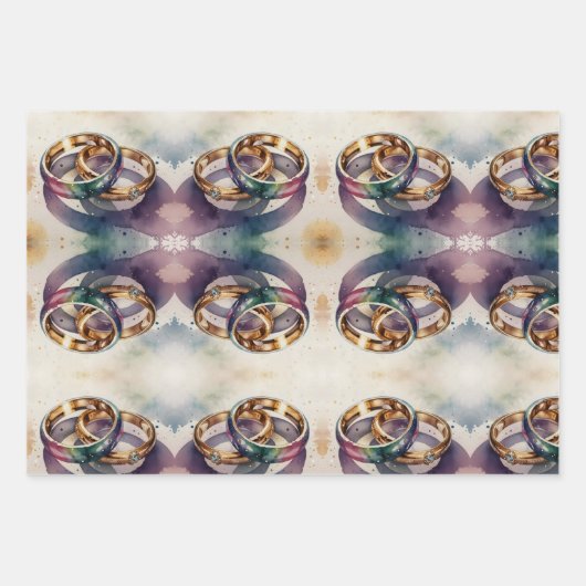 Set aus 3 Überziehpapier Geschenkpapier Set (Vorderseite 2)