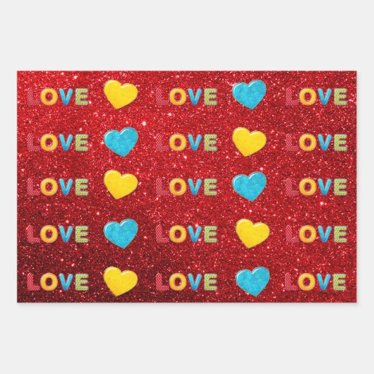 Set aus 3 Überziehpapier Geschenkpapier Set (Vorderseite)