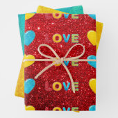 Set aus 3 Überziehpapier Geschenkpapier Set (Beispiel)