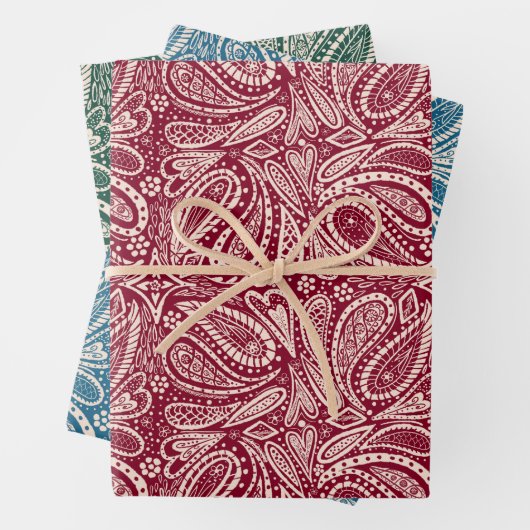 Set aus 3 Überziehpapier Geschenkpapier Set (Beispiel)