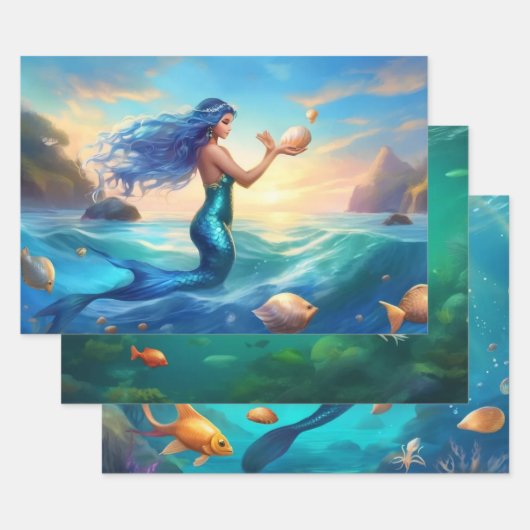 Set aus 3 Überziehpapier Geschenkpapier Set (Set)