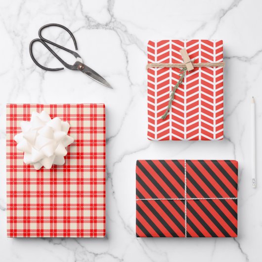 Set aus 3 Überziehpapier Geschenkpapier Set (Vorderseite)