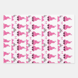 Set aus 3 Überziehpapier Geschenkpapier Set