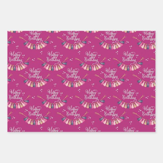 Set aus 3 Überziehpapier Geschenkpapier Set (Vorderseite 2)