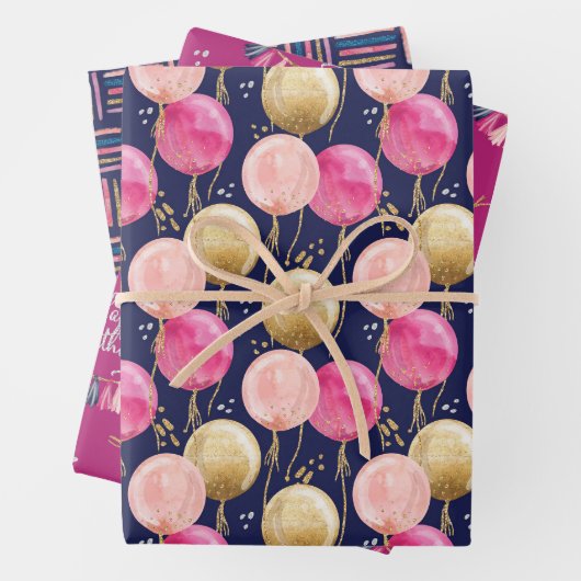 Set aus 3 Überziehpapier Geschenkpapier Set (Beispiel)