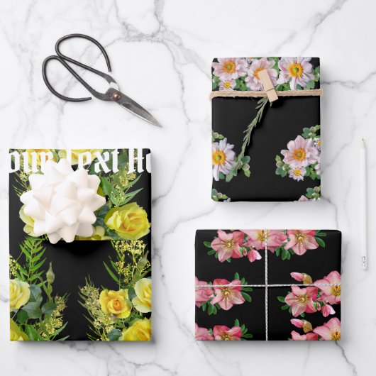 Set aus 3 Überziehpapier Geschenkpapier Set (Vorderseite)