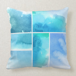 Set aus aquarellierten abstrakten handgemalten 2 kissen