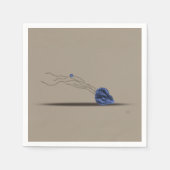 Set aus beigefarbenem blauem Papier Serviette (Vorderseite)