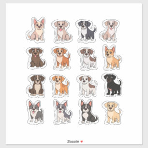 Set aus bezaubernden Hunden Aufkleber